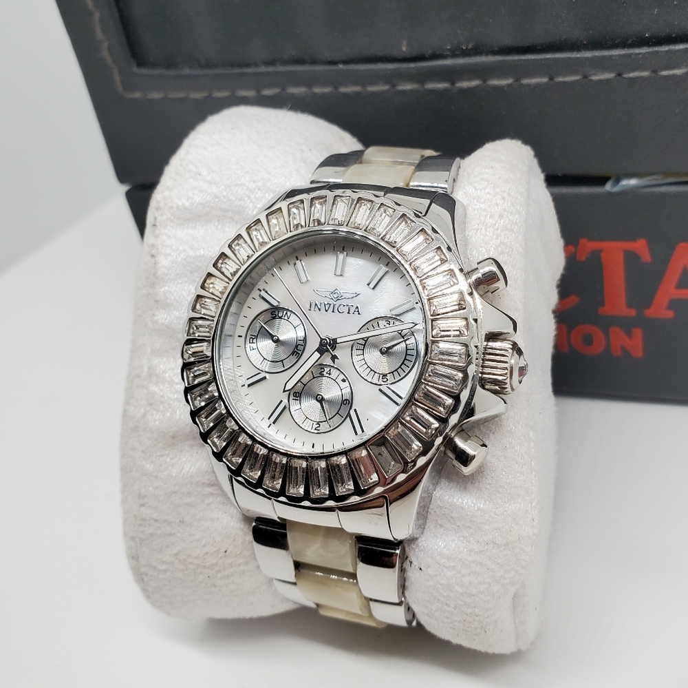 Model 22968 Invicta Angel Ladies Watch Quartz Stainless Steel Silver Strap